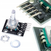 Modulo Encoder Rotativo con Pulsante – Rotazione 360°, 20 Impulsi | Raster 2,54 mm