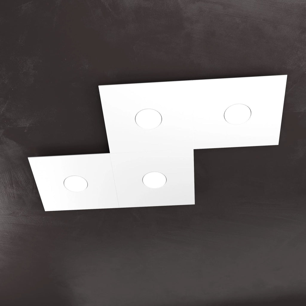 ECCENTRIC APPLIQUE-PLAFONIERA 4 LUCI BIANCO 1156-4L-BI