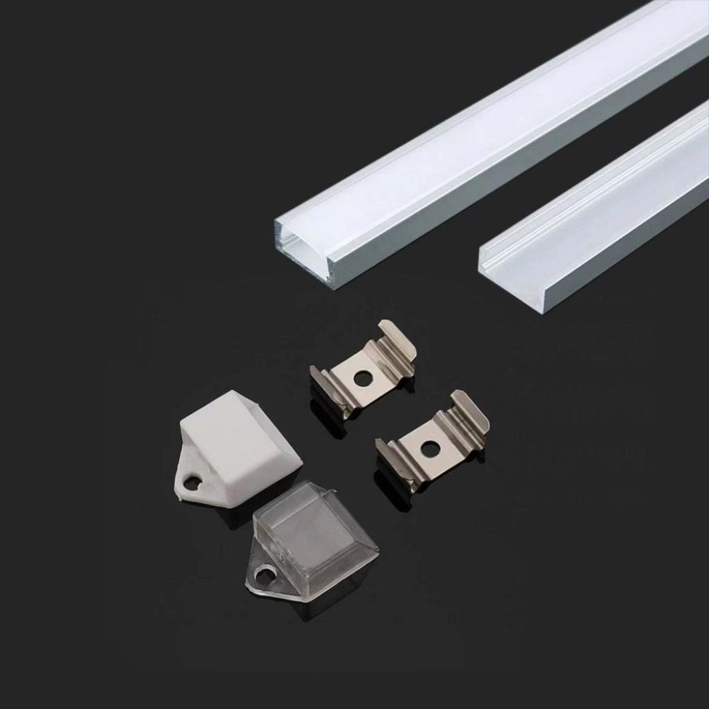 Kit di montaggio della striscia a LED con alluminio diffusore 2000*16*7mm Milky