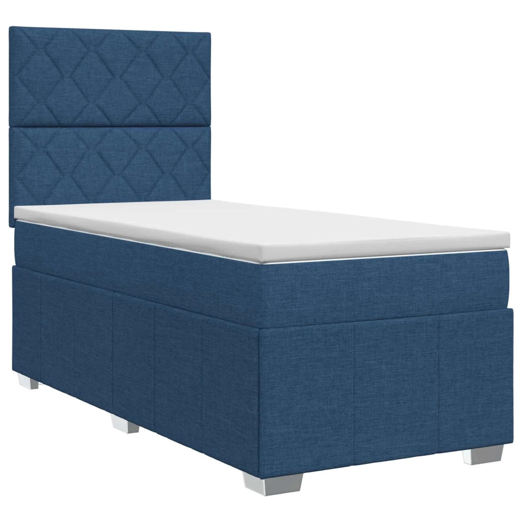 Letto box spring con materasso Blu 100 x 200 cm Tessuto 3454084