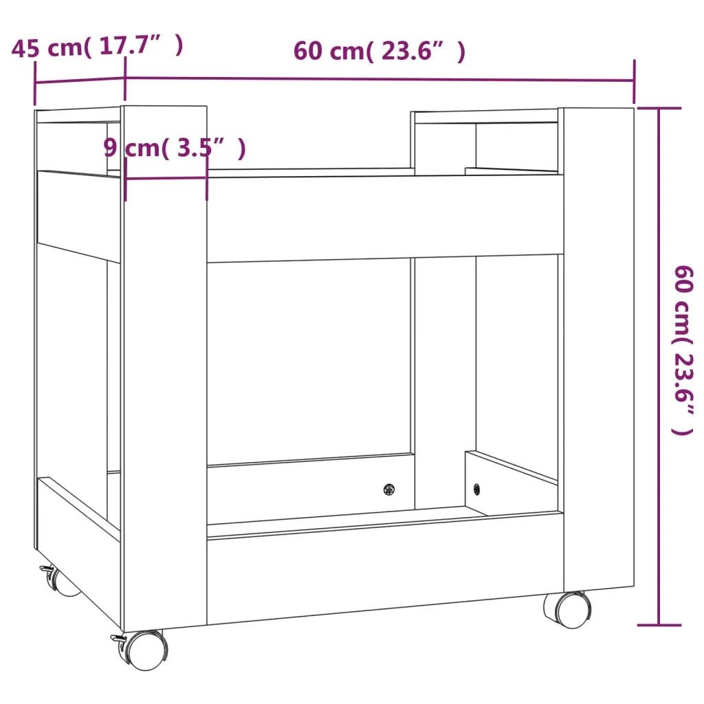 Carrello per Scrivania bianco 60x45x60 cm in Legno Multistrato CFW1488958
