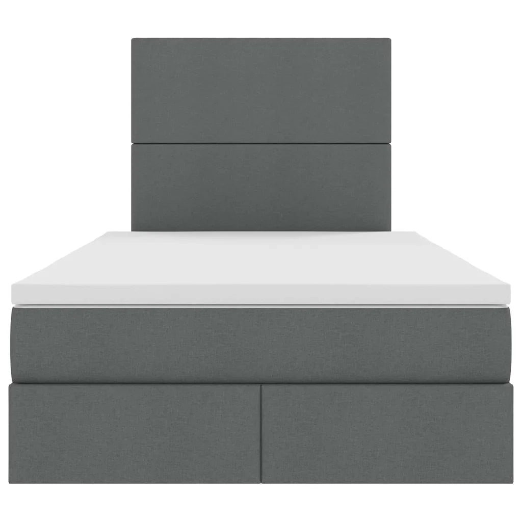 Letto con contenitore e materasso Grigio scuro 120 x 200 cm