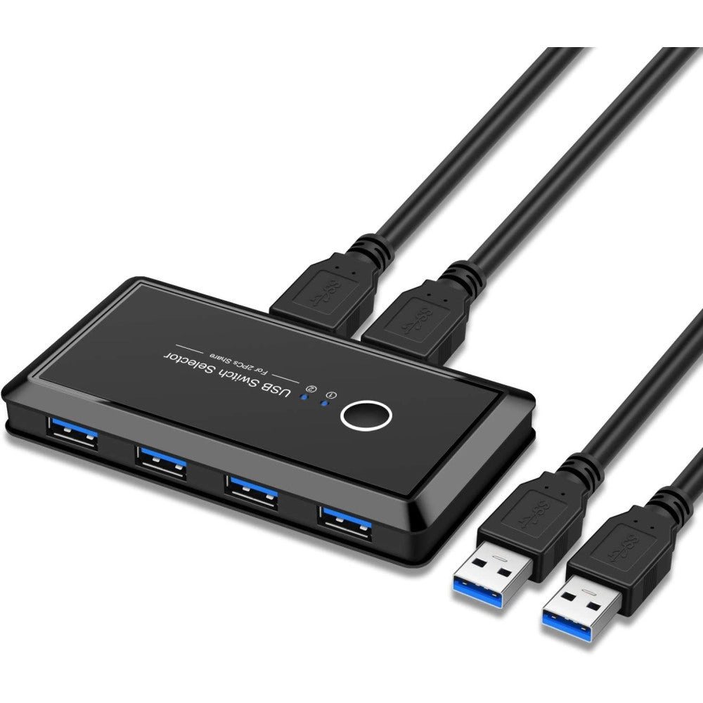 Trade Shop - Switch Box Usb 2.0 Hub 2 Ingressi 4 Uscite Per Condividere 2 Pc Computer Q-u100 -