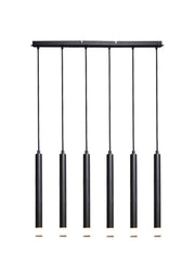 Lampada sospensione moderna nera barra 6xG9 Rabalux