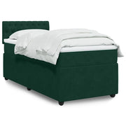 Giroletto a Molle con Materasso Verde Scuro 90x200 cm Velluto