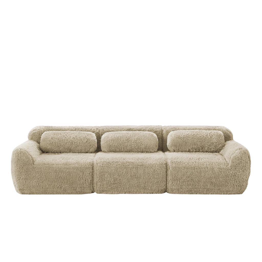 Sofa a 3 posti - Zephmum- Premium peluche modulare, antiscivolo
