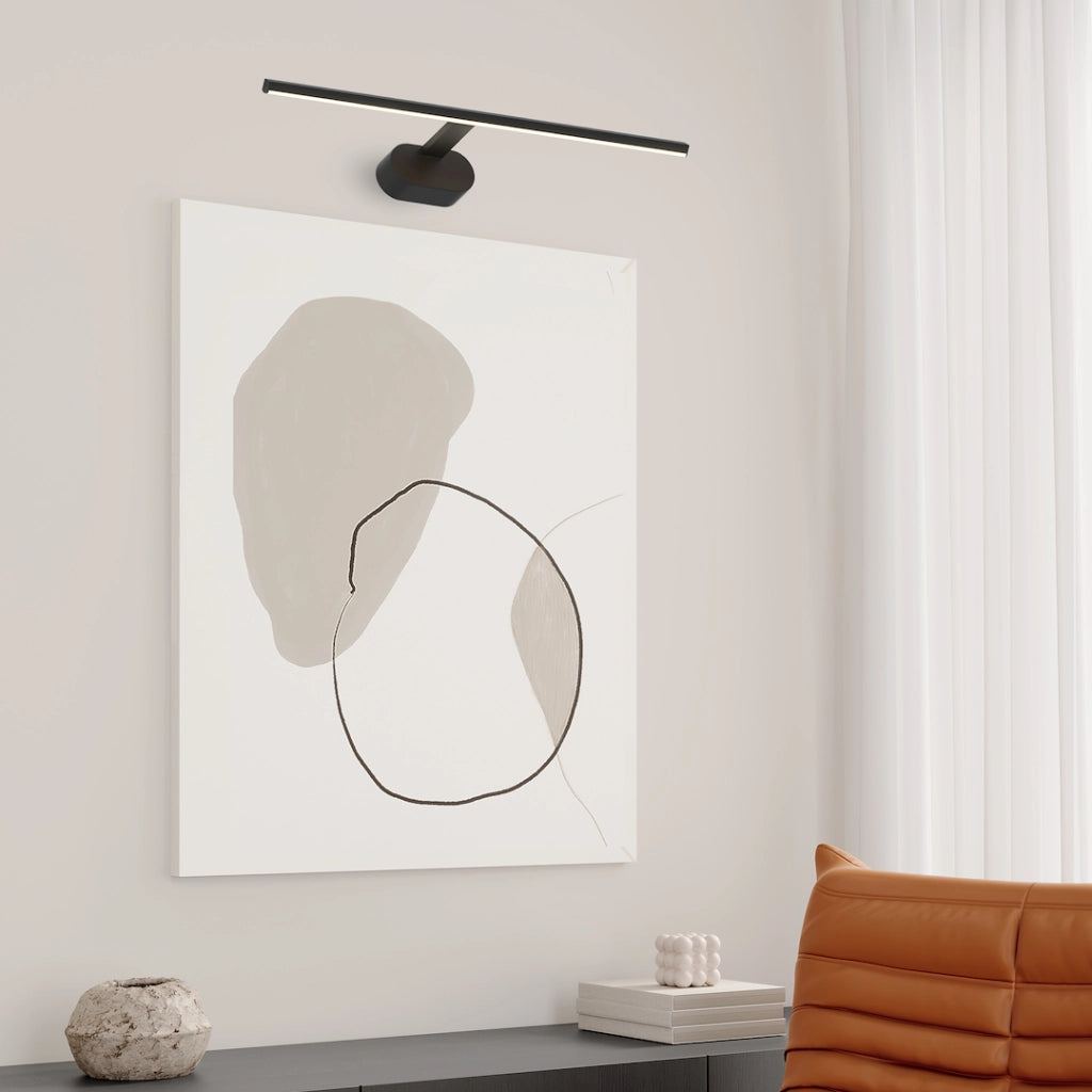 Applique specchio nera minimal 60cm LED 11W 3000K Prado