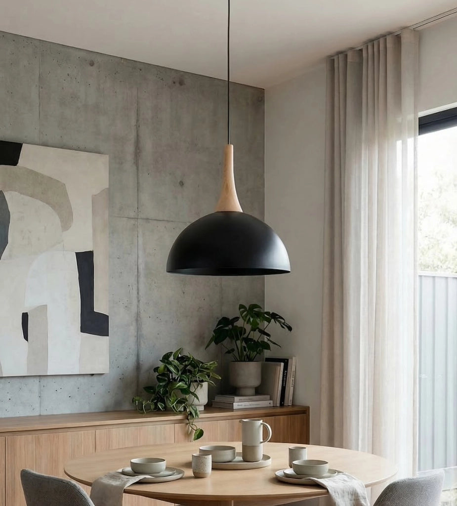 Lampada sospensione NAUTICA nera legno 1xGX53 Emibig