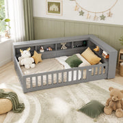 Daybed 90x200 cm con rete a doghe, vano laterale, prese e USB, grigio