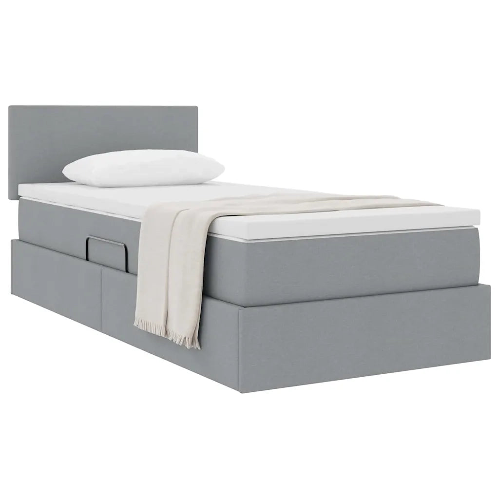 Letto con contenitore e materasso Grigio chiaro 100 x 200 cm 3370425