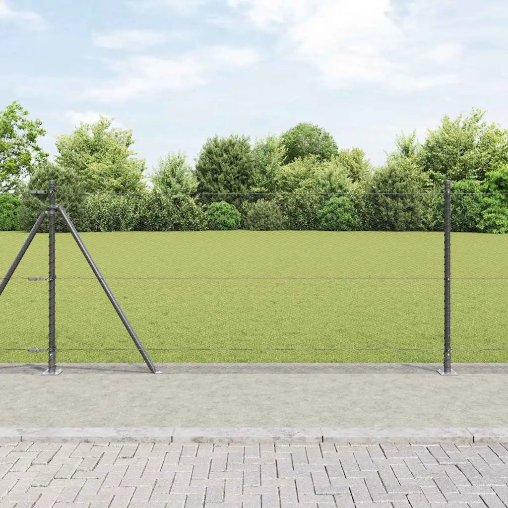 Palo della recinzione Grigio 25 x 1 m (rete da 13 mm) Acciaio