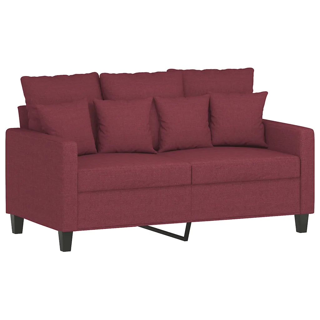 Divano a 2 Posti Rosso Vino 120 cm in Tessuto 359265