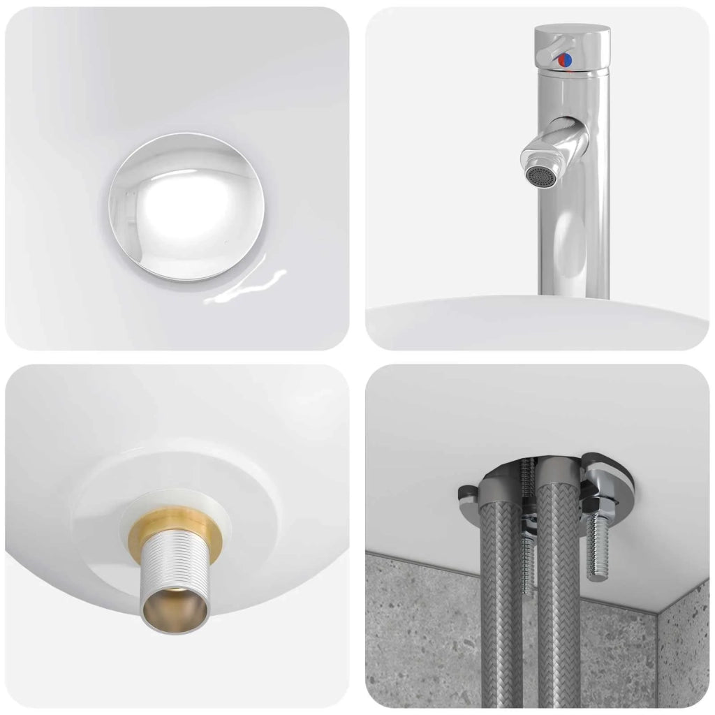 Set di Armadi da Bagno 4 pz Grigio Cemento Legno ingegnerizzato 3406346