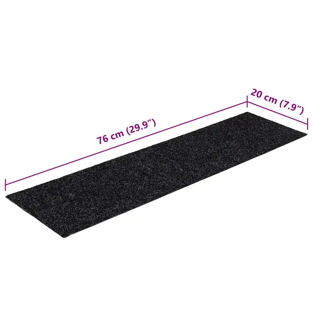 Tappetini per scale autoadesivi 30 pz 76x20 cm neri rettangolari 3365723