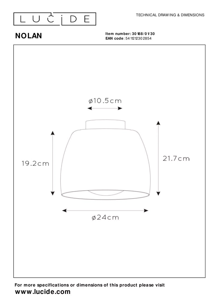 Plafoniera loft Nolan nera interno oro E27 40W Lucide