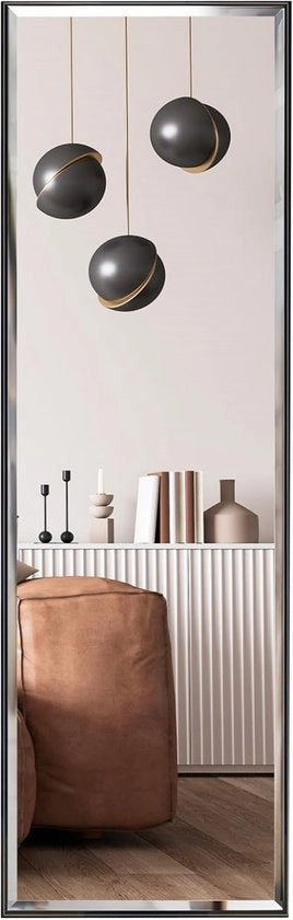 Specchio da parete appeso - Specchio da camera da letto - 122 x 35 cm - Nero