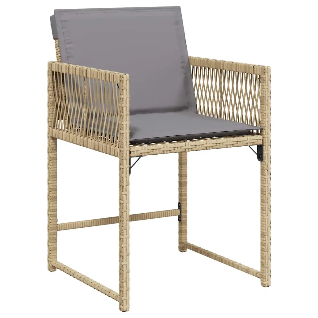 Set da Pranzo per Giardino 5 pcs Beige polyrattan 3380766
