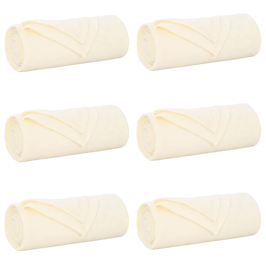 Coperte da Pile 6 pcs Crema 170 x 130 cm Panno 42017073