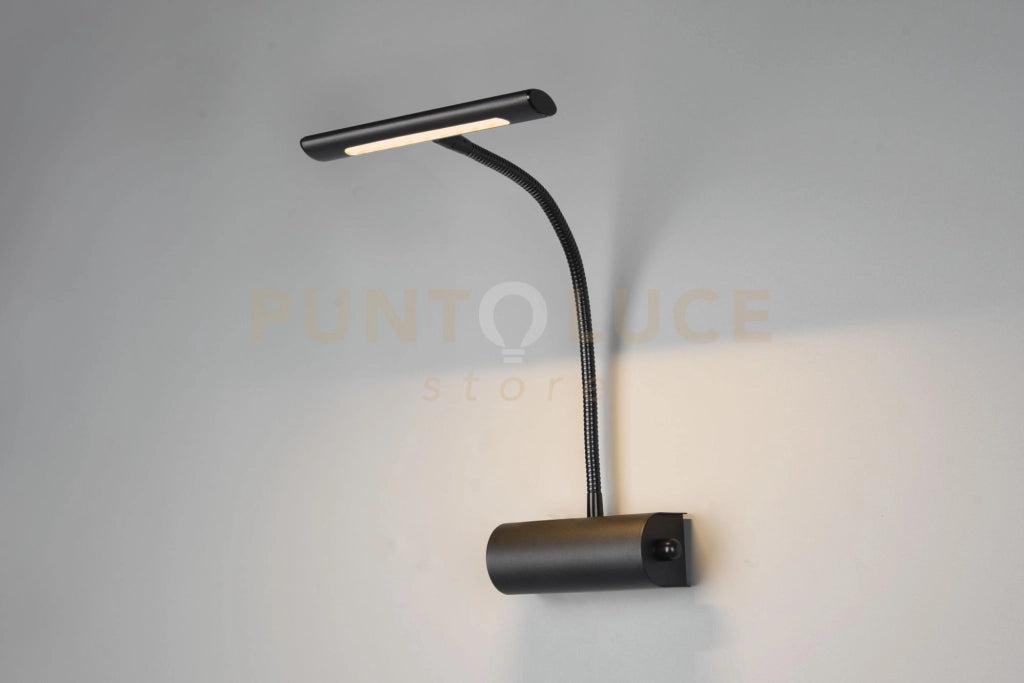 CURTIS APPLIQUE LED 4W  430lm, 3000K NERA FLESSIBILE CM18xH35 DIMMERABILE