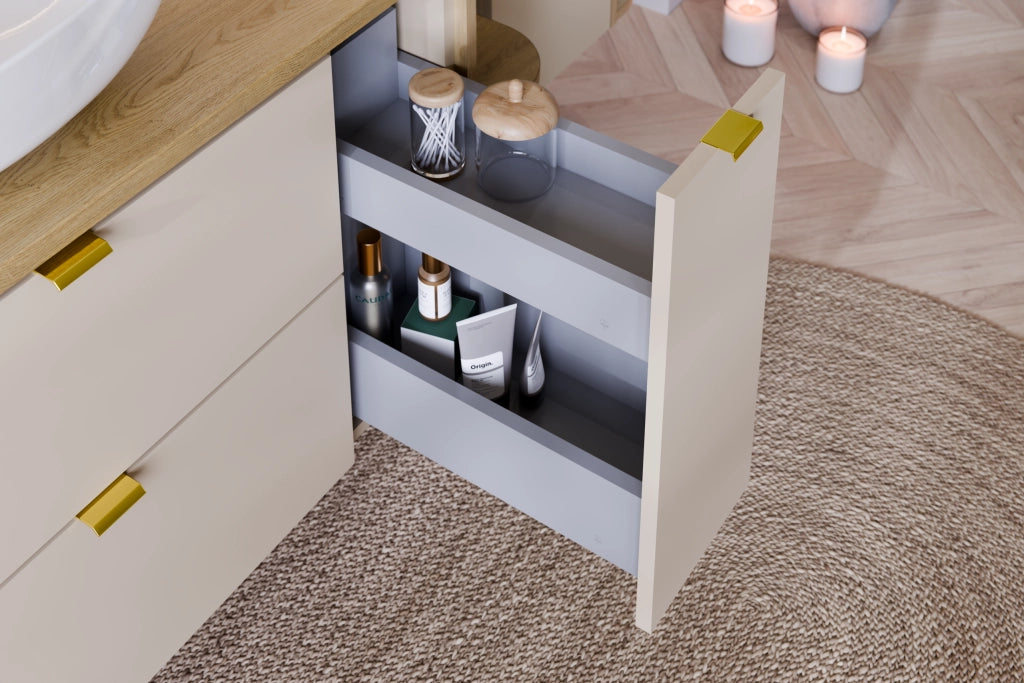 Set mobili bagno 100 cm con piano e mobile cargo Dalia Cashmere 100 cm