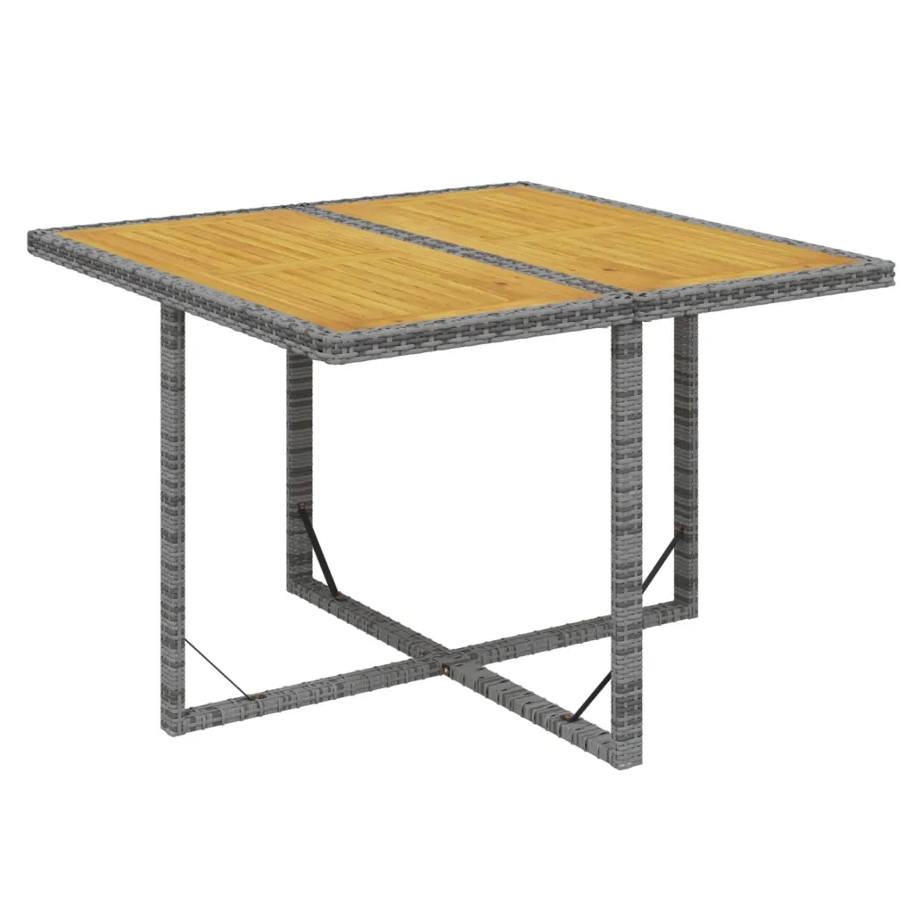 Set Pranzo da Giardino 9 pz con Cuscini in Polyrattan Grigio 3095526