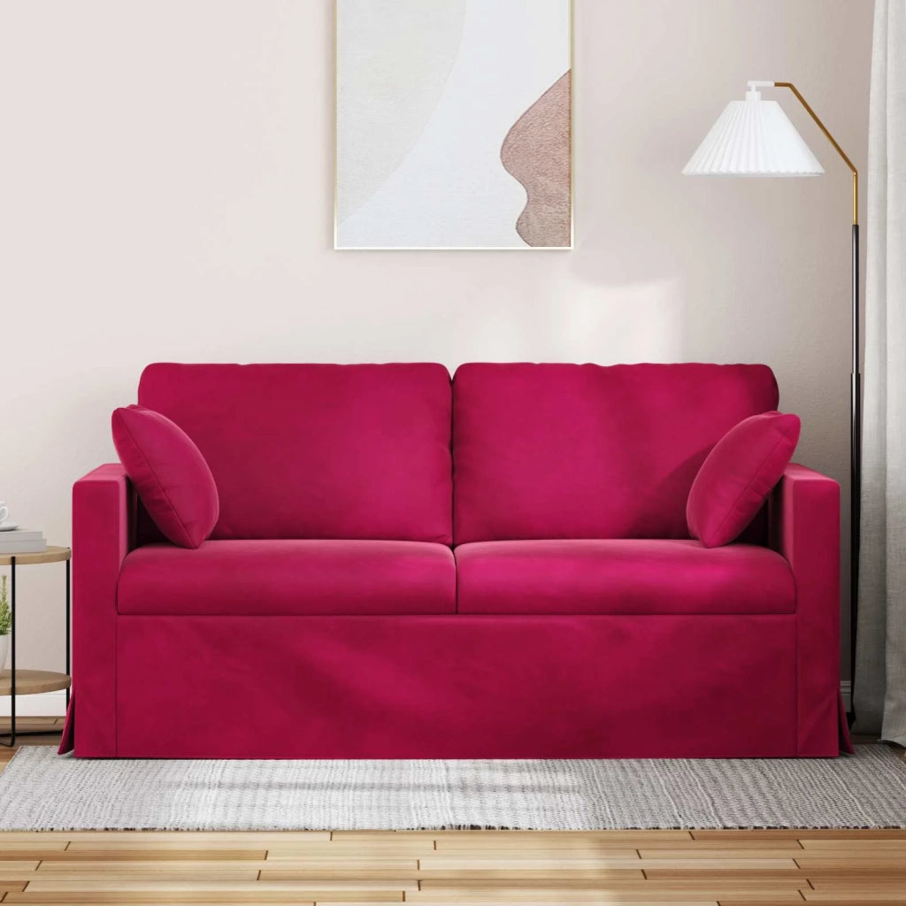 Divano Rosso Vino 158 x 78 x 80 cm Velluto 42024427