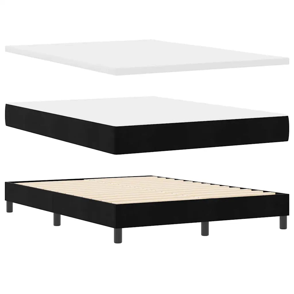 Letto a molle con testiera Nero 160 x 200 cm Velluto 3340396