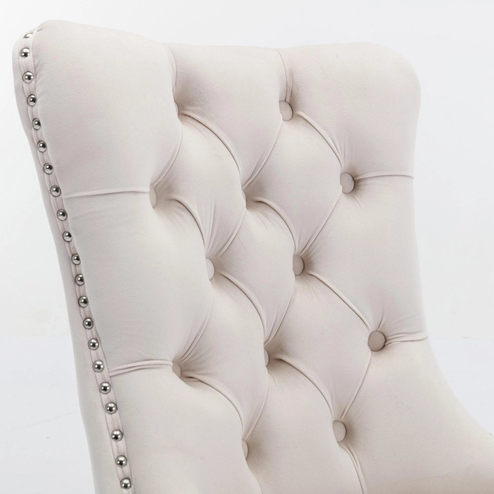 Set 2 sedie Nikki - Xylo - velluto beige gambe cromate