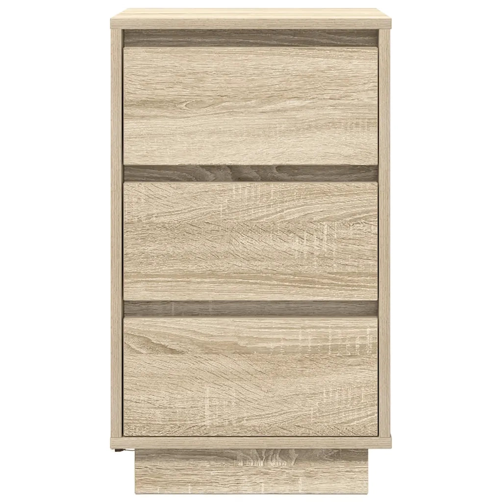 Comodino con Luci LED Rovere Sonoma 38x34x65 cm 861303