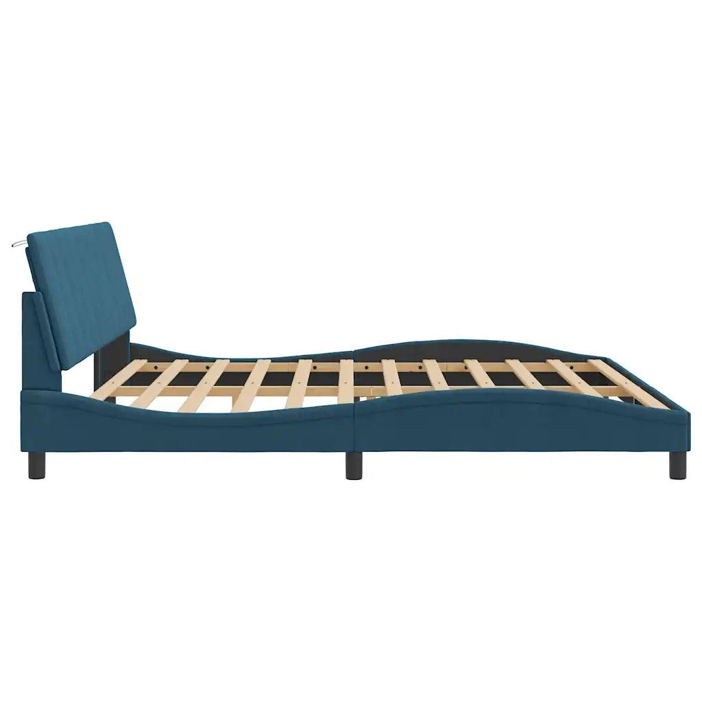 Giroletto senza Materasso Hanko Blu 200x200 cm in Velluto