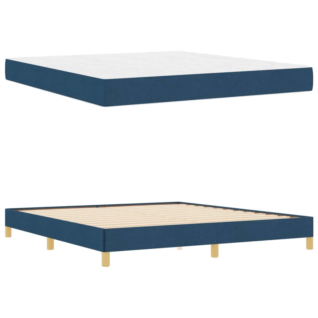 Letto a molle con materasso Blu 180 x 200 cm Tessuto