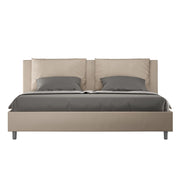 BS COM Letto senza rete imbottito 180x200 similpelle tortora