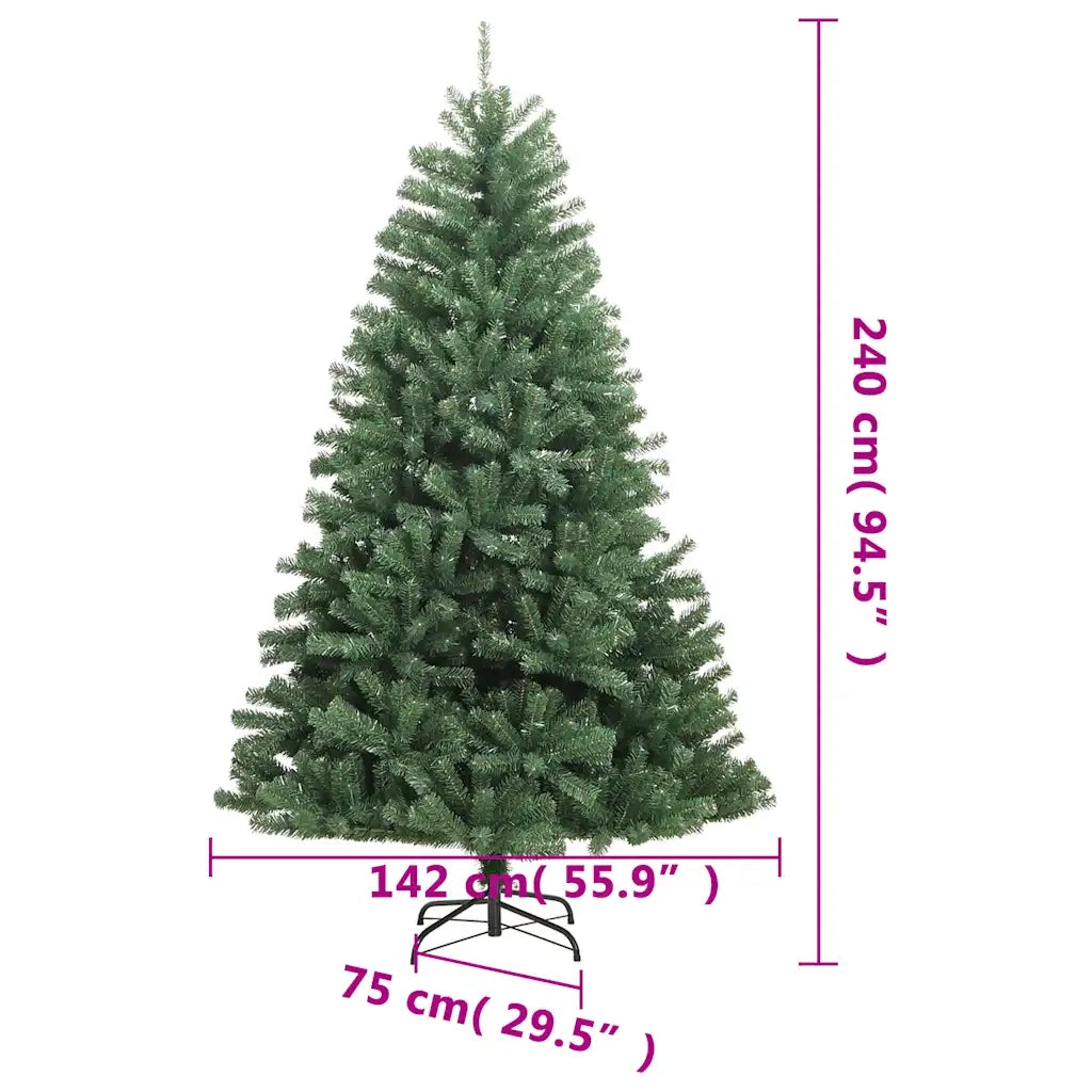 Albero di Natale Artificiale Incernierato con Base Verde 240 cm 356769