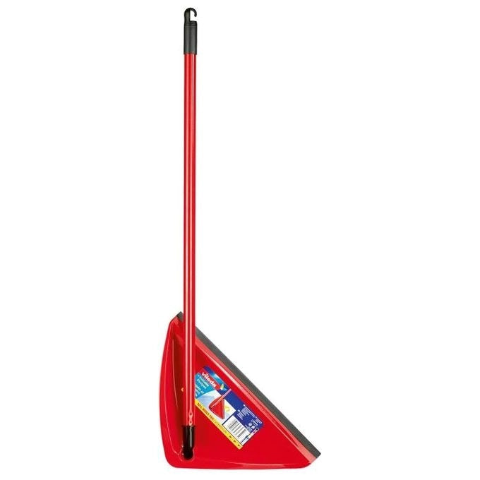 Vileda 100423 Big Mouth Paletta Alzaimmondizie Extralarge manico lungo 84 cm setole Morbide Rigide colore Rosso Nero