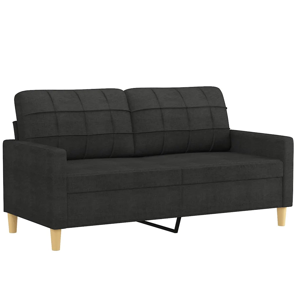 Divano a 2 Posti-Sofa 2 Posti Nero 120 cm in Tessuto 662563