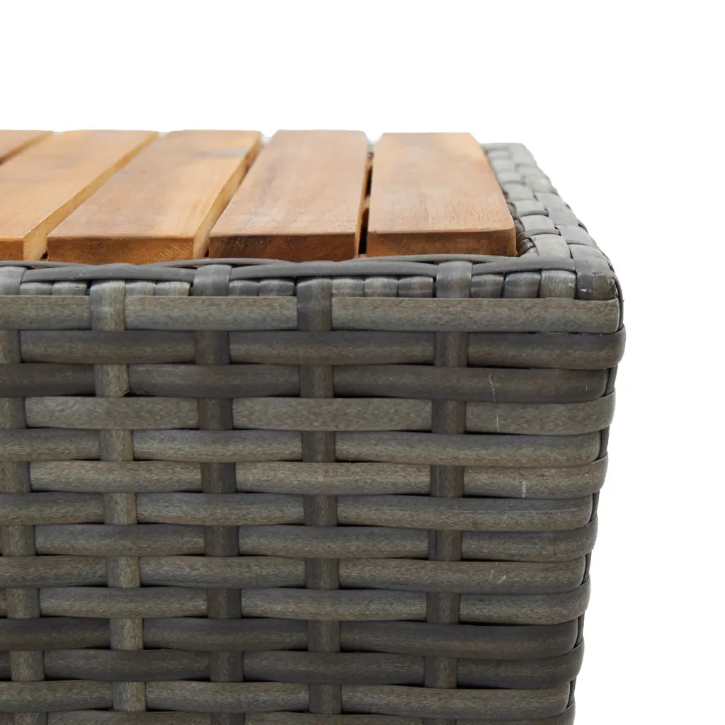Set da Bistrot 3 pz in Polyrattan e Legno Acacia Grigio 3058367