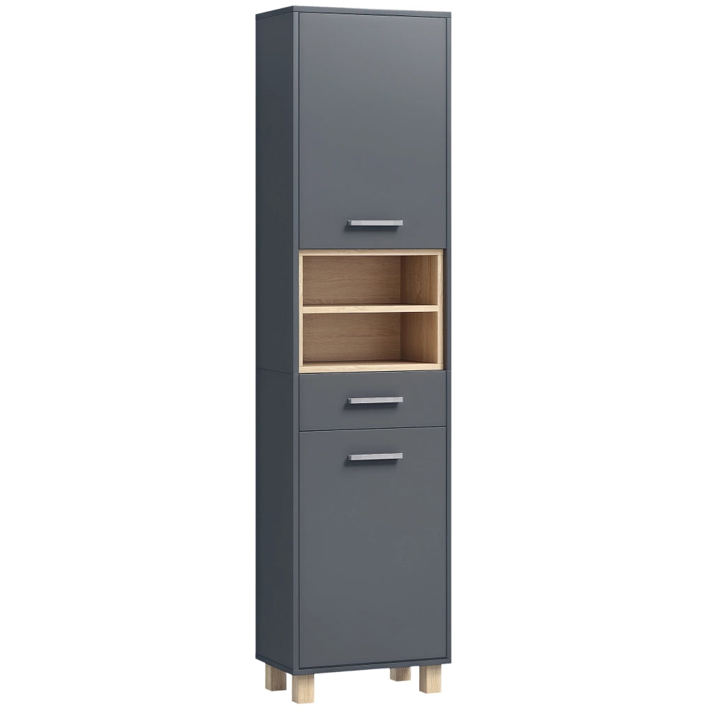 Colonna Bagno con Ante e Cassetto ¨C Minimal ¨C Grigio 60x30x