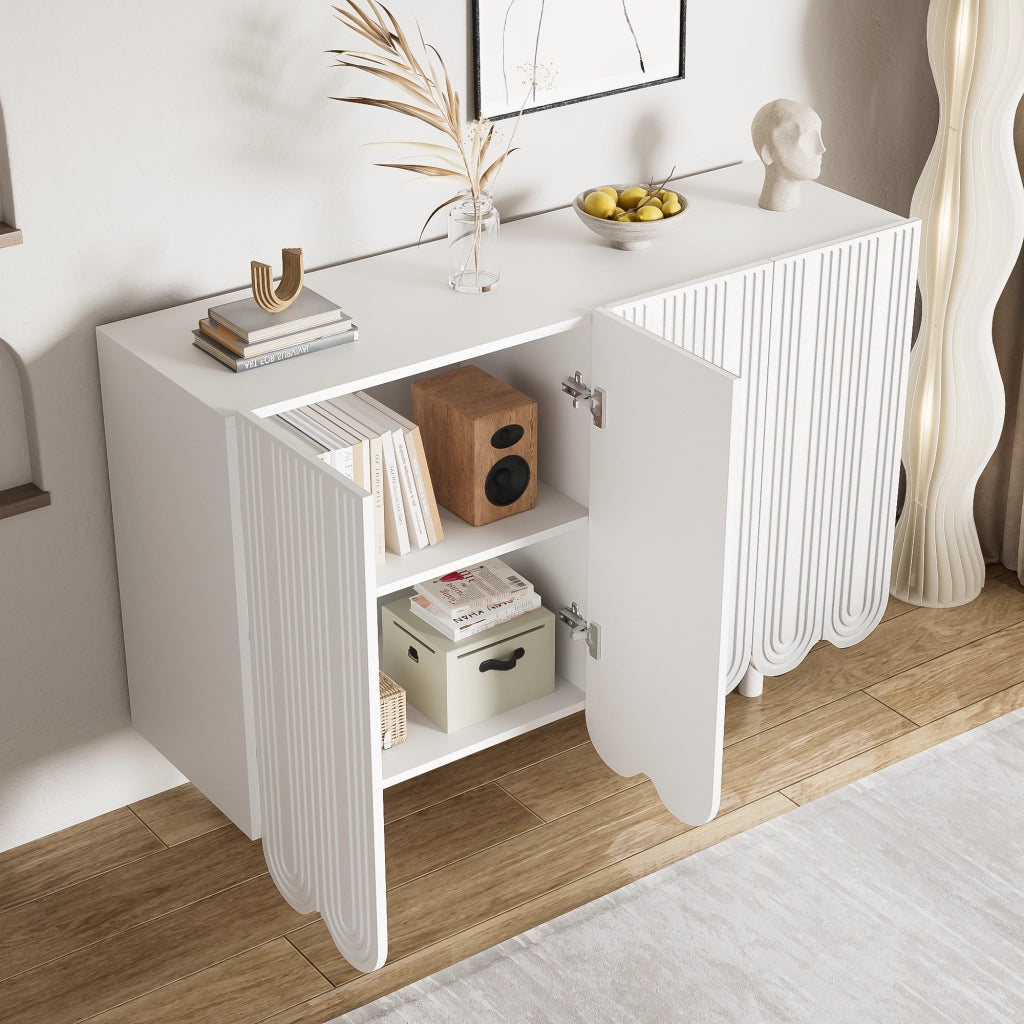 Credenza a goccia - Zephmum- Ante sagomate, cerniere ammortizzate
