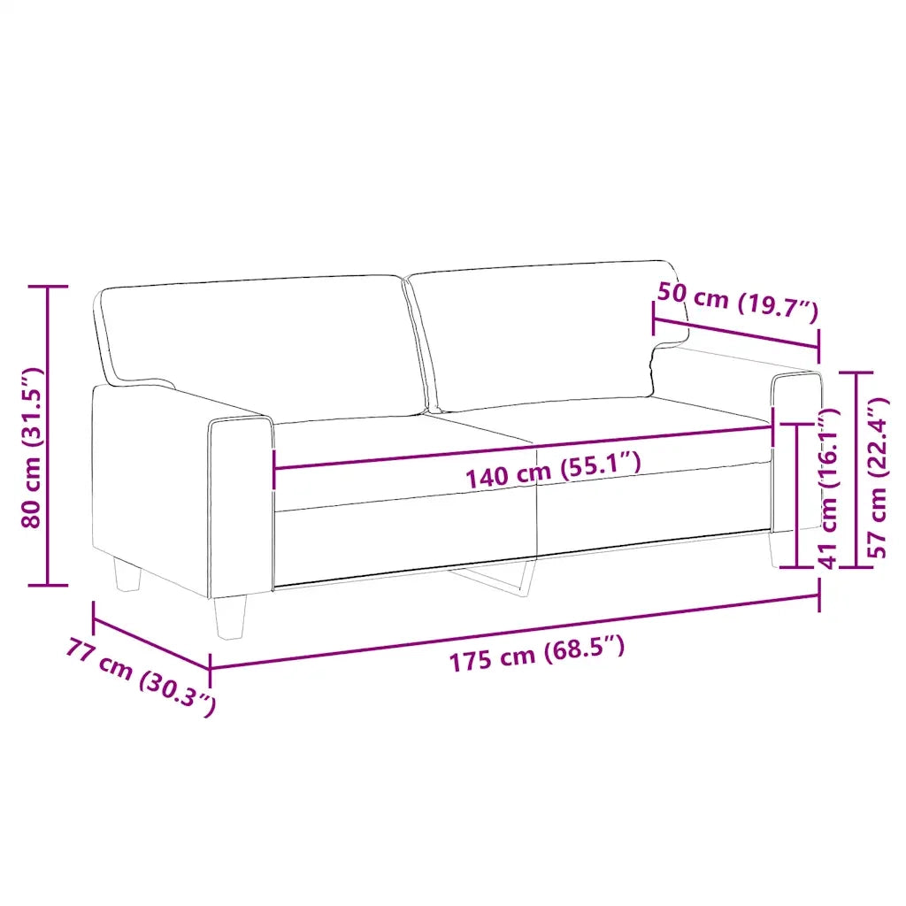 Divano a 2 Posti-Sofa 2 Posti Grigio 140 cm in Similpelle 960799