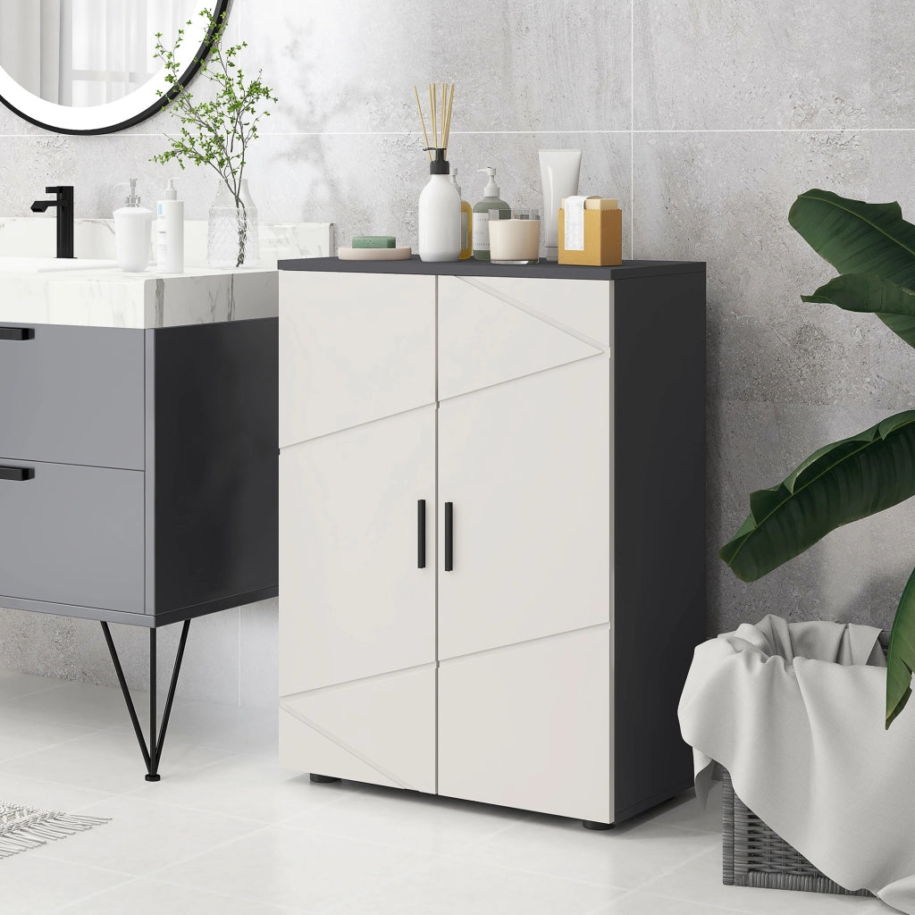 Mobile Bagno con Ante e Ripiani ¨C Zephmum ¨C Grigio 60x30x82