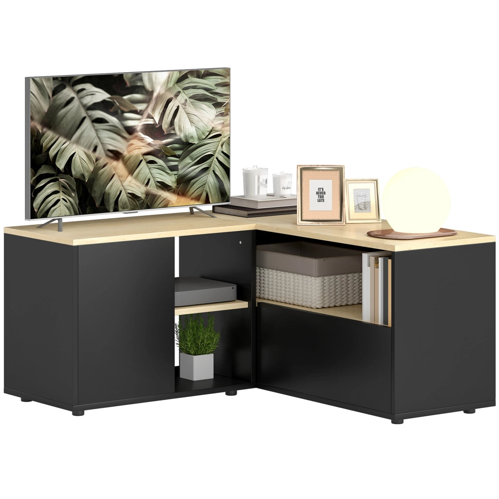 Mobile TV Angolare ¨C Minimal ¨C Quercia e Nero 90x90x45 cm