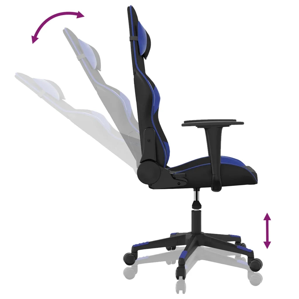 Sedia da Gaming Massaggiante Nero e Blu in Similpelle 345511