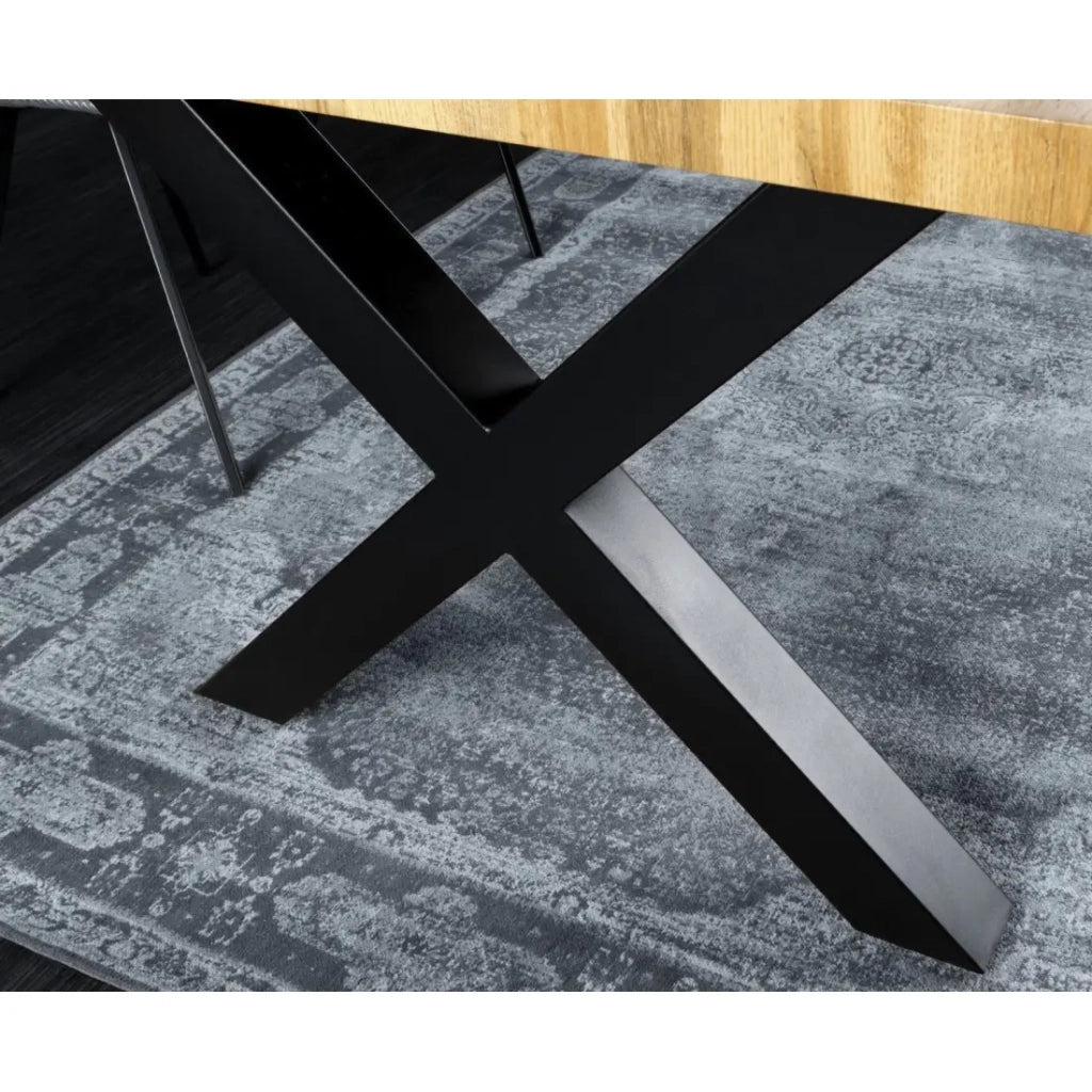 Table RIVET – Rettangolare 180 cm – Legno e metallo – Stile industriale