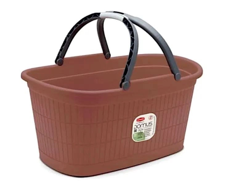 Cesta Bucato Multiuso Ovale Domus Mocha Mousse con Manici 58 x 38 x 29,5 cm