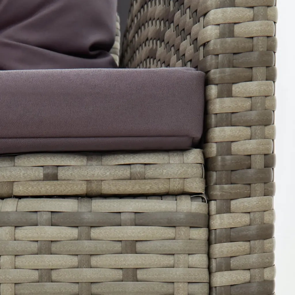 Set Divani da Giardino 2 pz con Cuscini in Polyrattan Grigio 316871