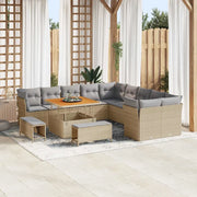 Set Divano da Giardino 13 pcs Beige e Grigio Chiaro polyrattan