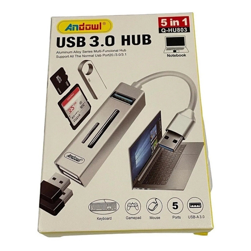 Trade Shop - Hub Usb 3.0 5 In 1 Lettore Di Memorie Pendrive Usb Computer Pc Notebook Q-hu803 -