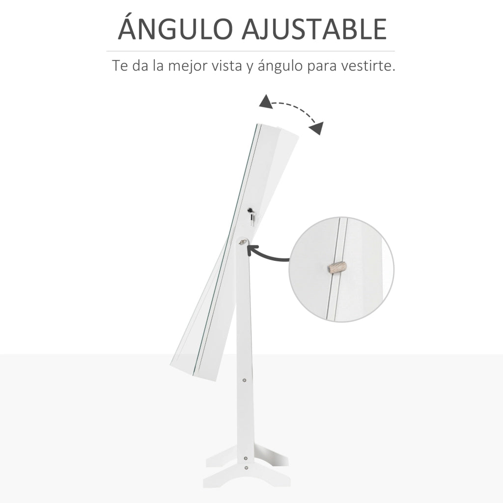 Armadio per Gioielli con Luci LED ¨C Minimal ¨C Bianco 46x36,5x151,5 cm