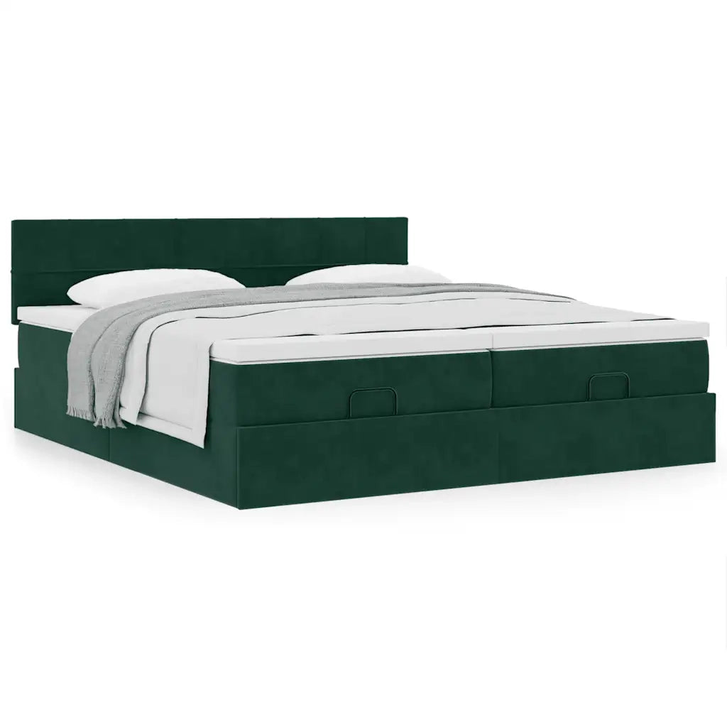 Struttura Letto Pouf con Materassi 180x200 cm Velluto 3312077