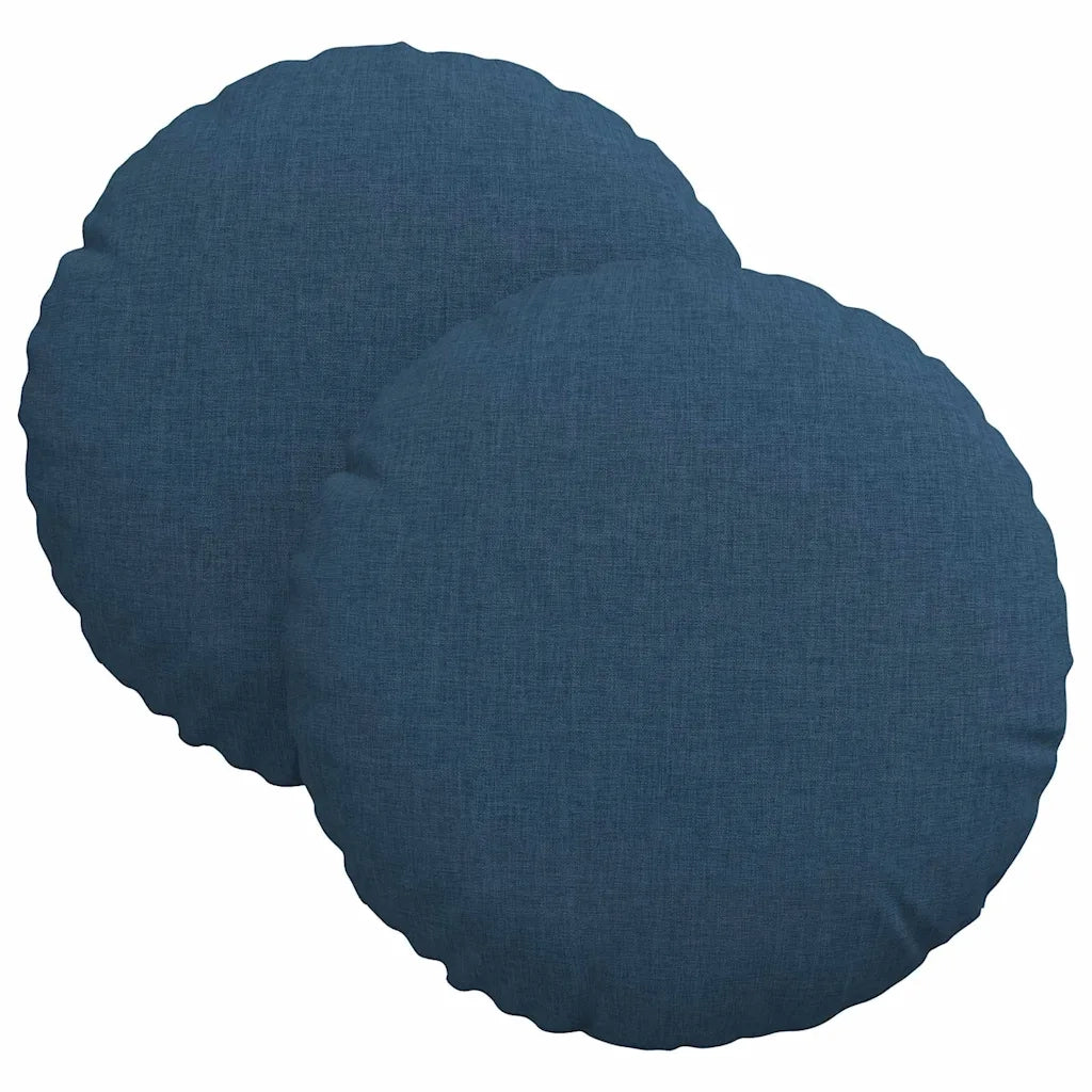 Cuscini per Seduta 2 pcs Blu Ø30 x 13 cm Tessuto 42014091